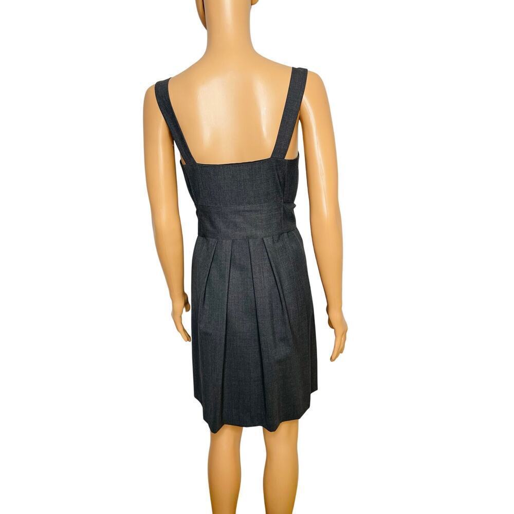 Theory Kantarai Button Down Dress Size 4 Gray BeltedSleeveless Wool Blend - Picture 4 of 9